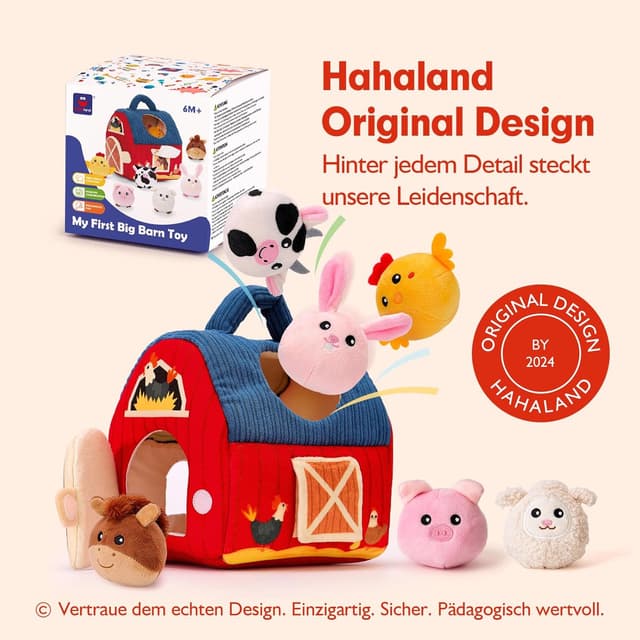 Detalle de hahaland Baby Spielzeug Bauernhof 6 Teile