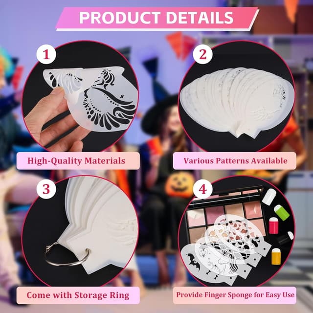 Thumbnail 2 de Hainue 36 Plantillas pintacaras 36 unidades