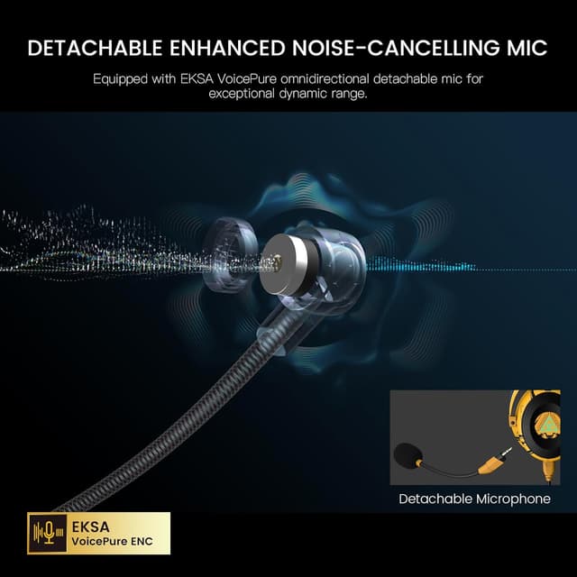 Detalle 2 de EKSA E900BT Wireless Gaming Headset: 2,4GHz & Bluetooth, USB-C/USB, bis zu 50 Std.