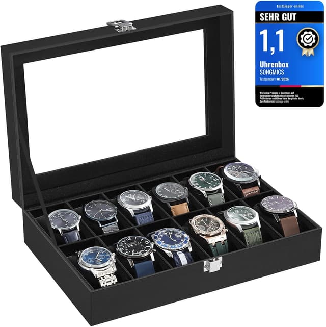 Detalle de SONGMICS Uhrenbox mit 12 Fächern