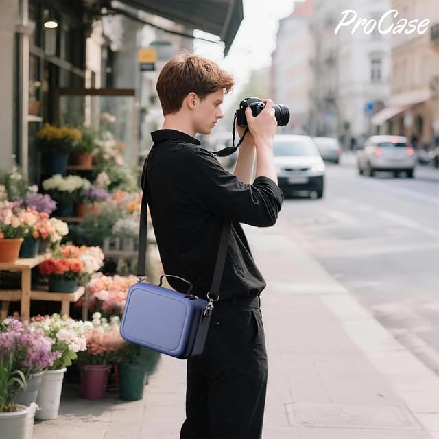 Detalle 2 de ProCase Kameratasche für Canon EOS 2000D/250D und EOS R10/R7 – Navy, kompakter Schutz für DSLR & spiegellose Kameras