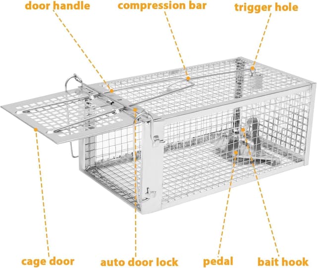 Detalle de EGOFLYYA Rat and Squirrel Cage Trap 2-pack 🐭