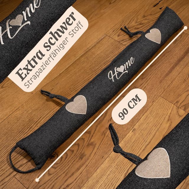 Thumbnail 5 de Praknu Zugluftstopper für Türen 90 cm – waschbarer, extra schwerer Windstopper in Grau