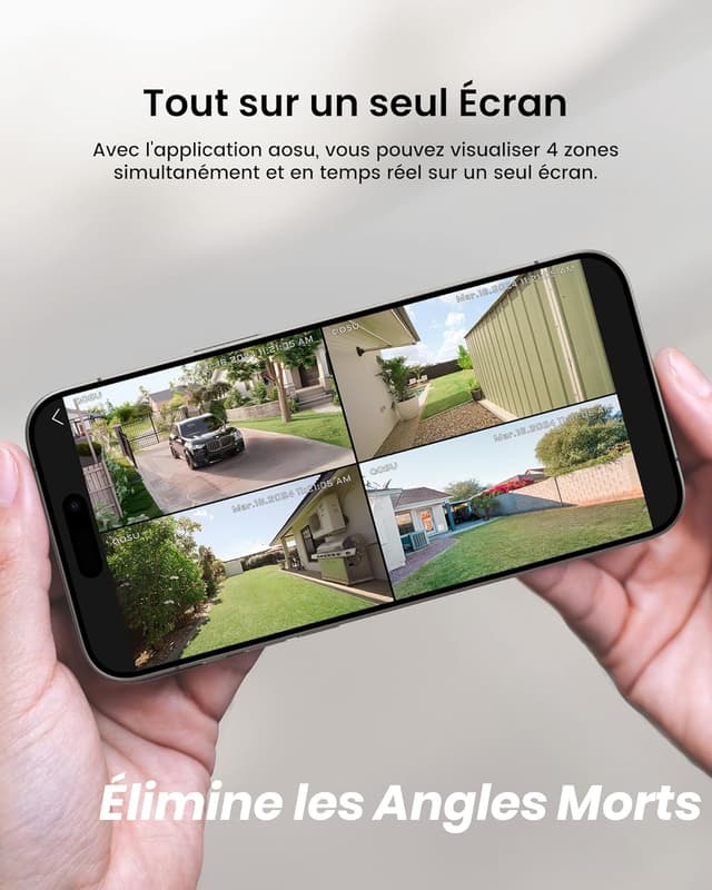 Thumbnail 4 de aosu 2K Caméra Surveillance 240 jours 📷