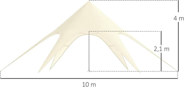 Detalle de Tente de jardin Outsunny 10 x 10 m