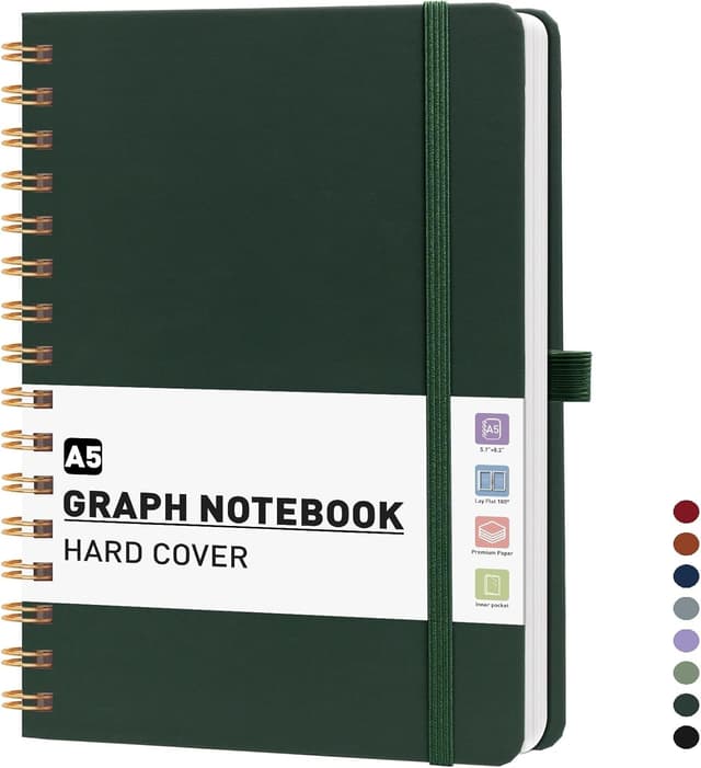 Detalle de PYNEX Notizbuch A5 kariert – 140 Blatt 📓