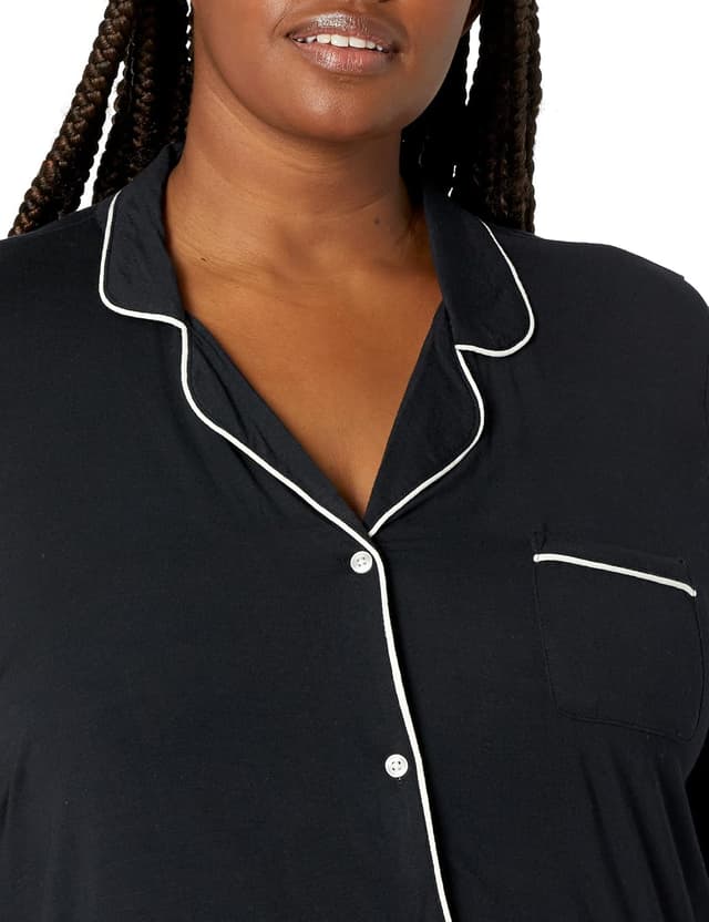 Detalle de Amazon Essentials Piped Nightshirt for Women 1 pocket