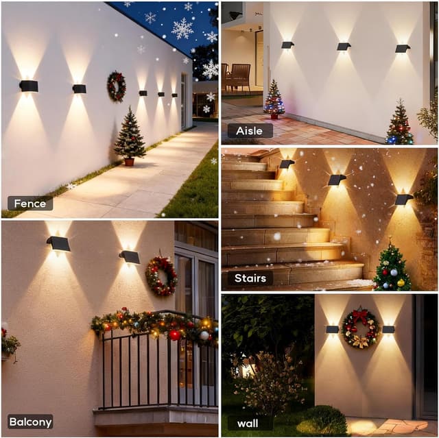 Thumbnail 5 de IIRARA Solar Fence Lights 6-Pack