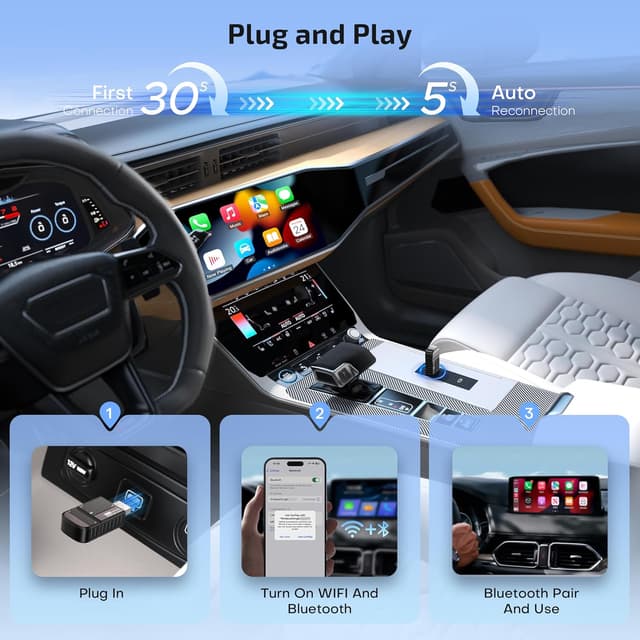 Thumbnail 4 de Wireless Android Auto & CarPlay Adapter 2-in-1 Black