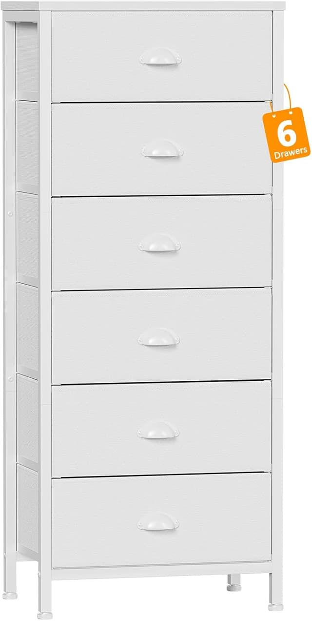 Imagen de Furnulem White Tall Dresser 6-Drawer en OfertitasTOP