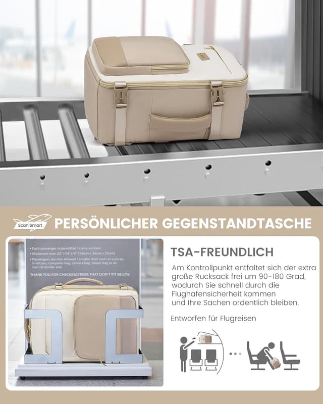 Thumbnail 5 de LOVEVOOK Ryanair Handgepäck 40x30x20 cm Khaki Beige