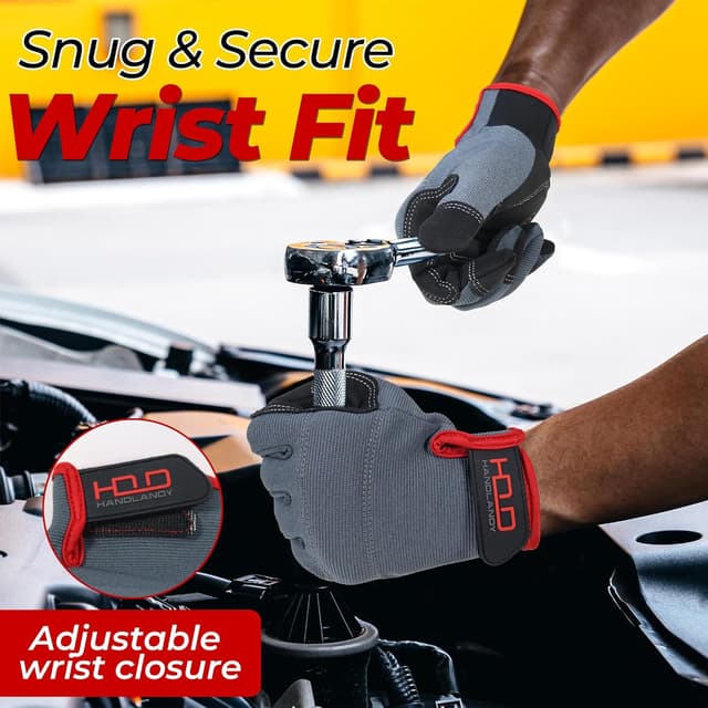 Detalle de HANDLANDY Work Gloves for Men & Women with Touch Screen Utility Design