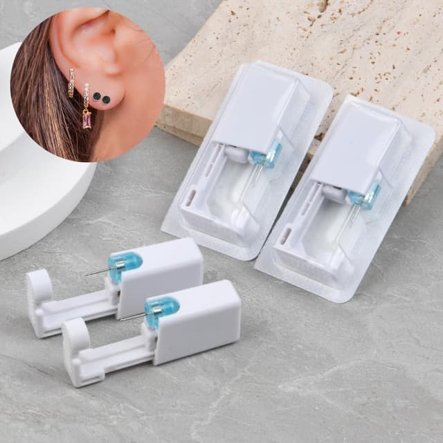 Detalle de Aucuu Perceur d’oreille auto-perçant : kit de pistolets de piercing jetables en acier inoxydable