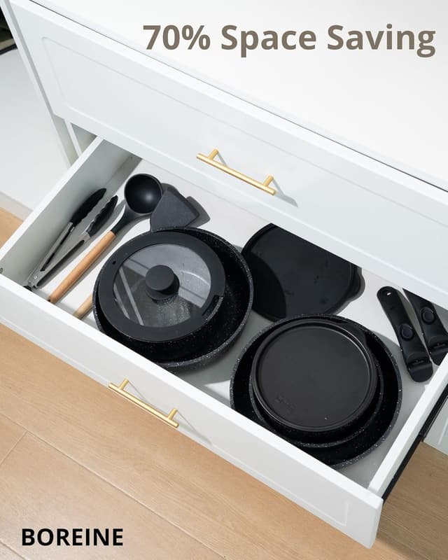 Detalle 1 de Set pentole antiaderente BOREINE 14 pezzi