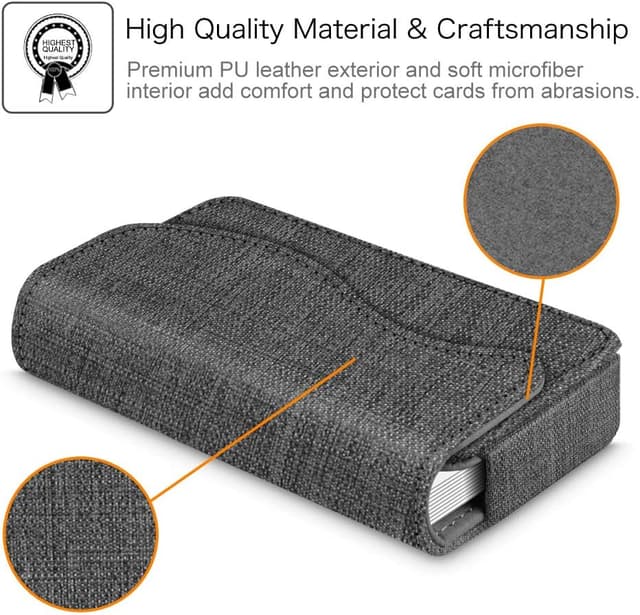 Detalle de Fintie Étui pour cartes de visite en cuir synthétique avec fermeture magnétique (10 x 6 x 2 cm)