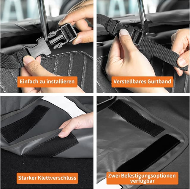 Detalle de Kofferraumschutz Hund mit Seitenschutz & Stoßstangenschutz – universelle Schutzmatte fürs Auto (185 × 105 cm), wasserdicht & pflegeleicht