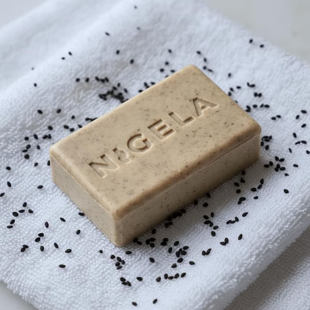 Detalle 2 de Nigela 3x Schwarzkümmelöl Hautseife – feste Naturseife für Gesicht & Körper