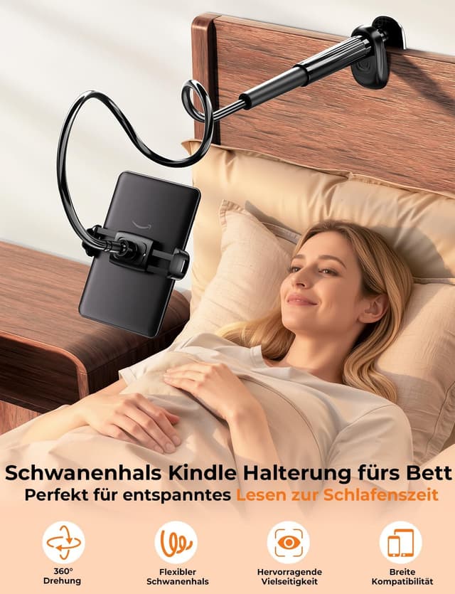 Detalle 1 de Schwanenhals Kindle & Handy Halterung Bett