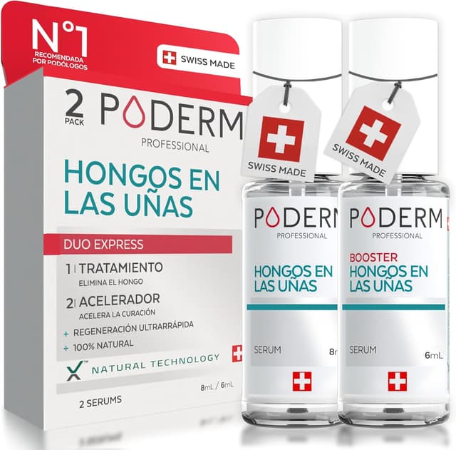 Detalle de PODERM 🦶 Tratamiento Hongo Uñas, 2 Piezas, Swiss Made
