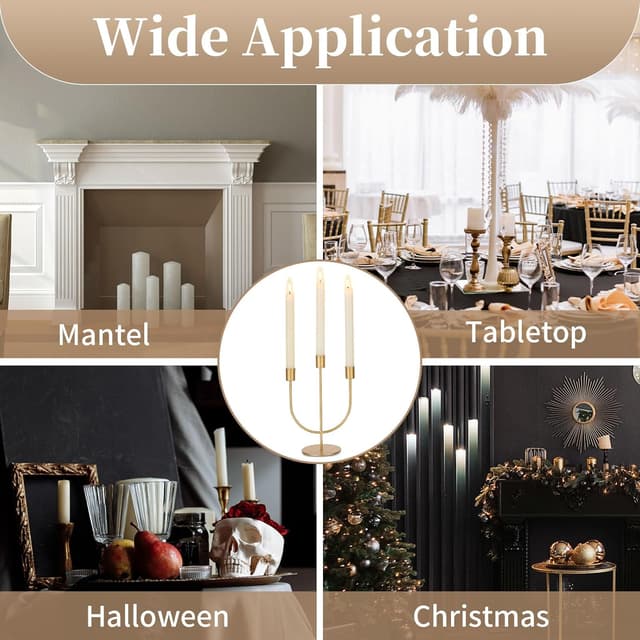 Thumbnail 5 de Sziqiqi Kerzenständer 3-Armig Gold Metall