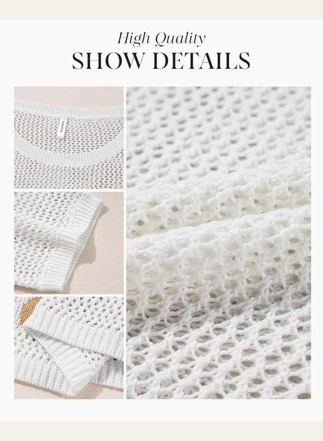 Detalle de Dokotoo Floral Crochet Pullover Swimsuit Cover-Up Top for Women