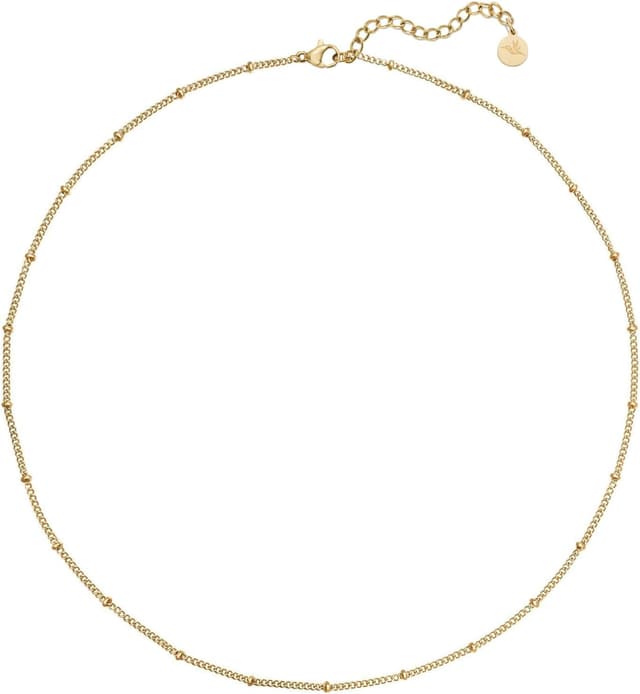 Detalle de BONNYBIRD BonnyDots Wasserfeste Edelstahl-Halskette für Damen – 100% wasserfest, nickelfrei & einstellbar (38–43 cm)