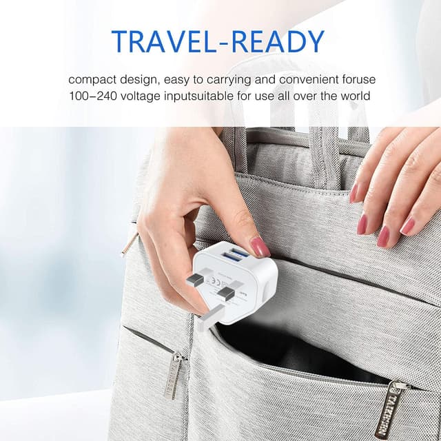 Detalle de USB Plug Phone Charger 2 Pack with Smart IC, Dual Port Wall Plugs (5V 2.1A)