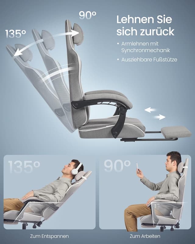 Thumbnail 6 de SONGMICS OBG079G01 Gaming-Stuhl 90–135°