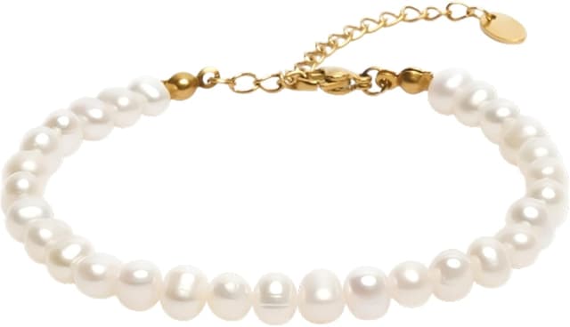 Detalle de BERGERLIN Perlenfußkette mit echtem Perlenbesatz – mit vergoldetem Verschluss & Echtheitszertifizierung