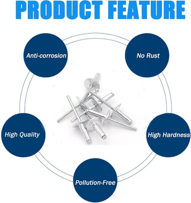 Detalle 1 de BESTYCHAO Aluminium Blindnieten Set 120 Stück