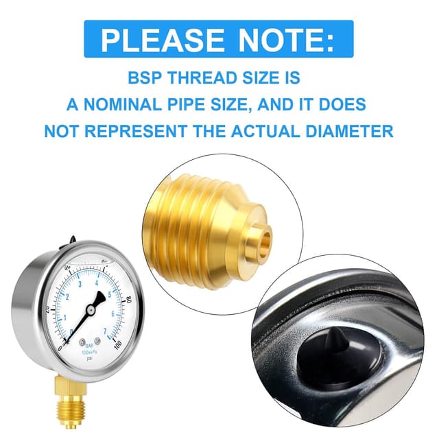 Thumbnail 4 de ERGAOBOY Edelstahl Druckmanometer 0-7 bar