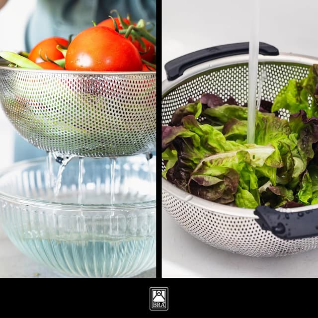 Thumbnail 4 de BRA Set 3 escurrideras 18-22-26 cm Acero 18/10