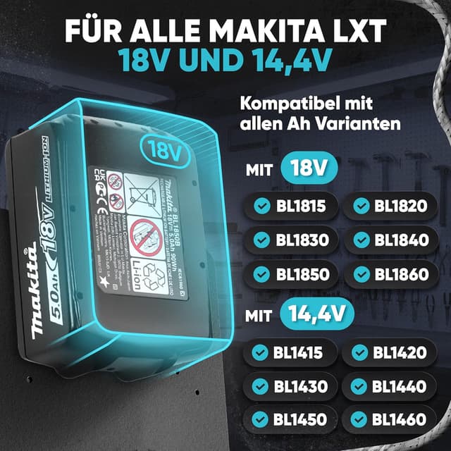 Detalle 2 de Adlerfokus Akku Wandhalterung für Makita