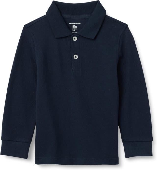 Detalle de Long-Sleeve Pique Polo for Boys, Classic Fit