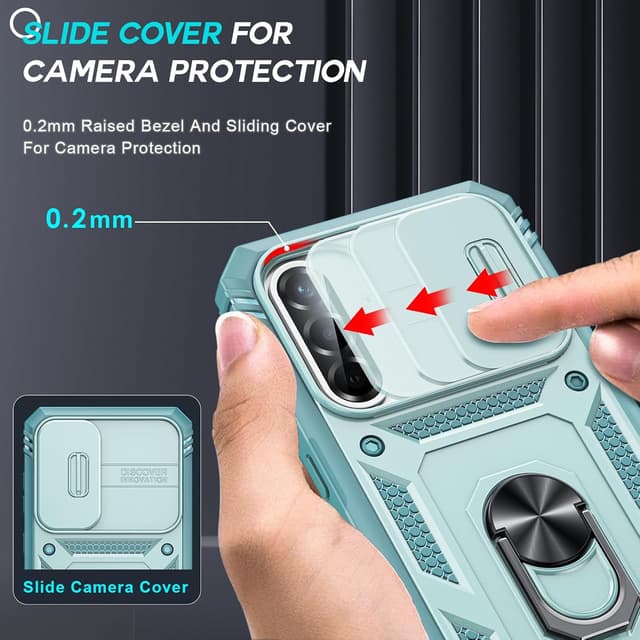 Detalle 2 de LeYi A36 5G Handyhülle mit Kameraklappe