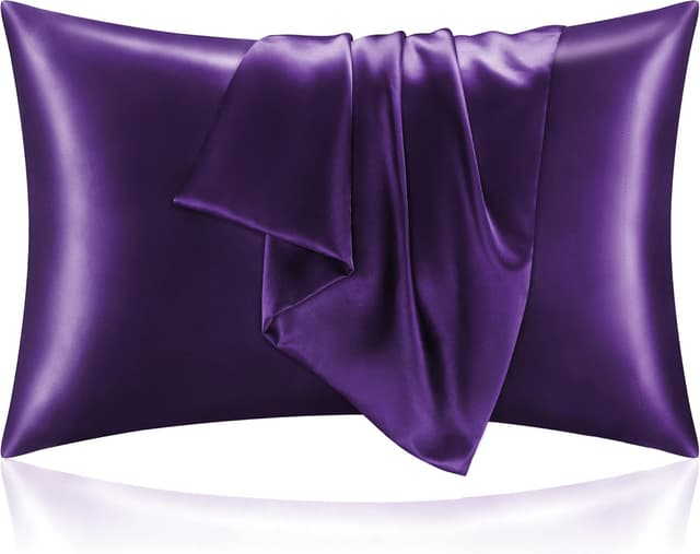 Detalle de BEDELITE Satin Pillowcase 2 Pack Queen Plum