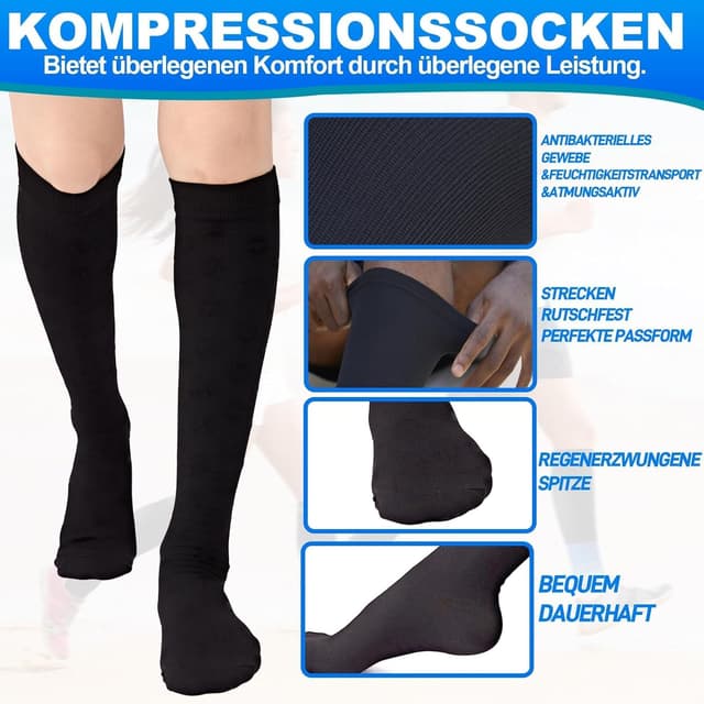 Detalle de CAMPSNAIL Kompressionsstrümpfe für Damen und Herren (Stützstrümpfe) – für Flug, Sport, Reisen & Alltag
