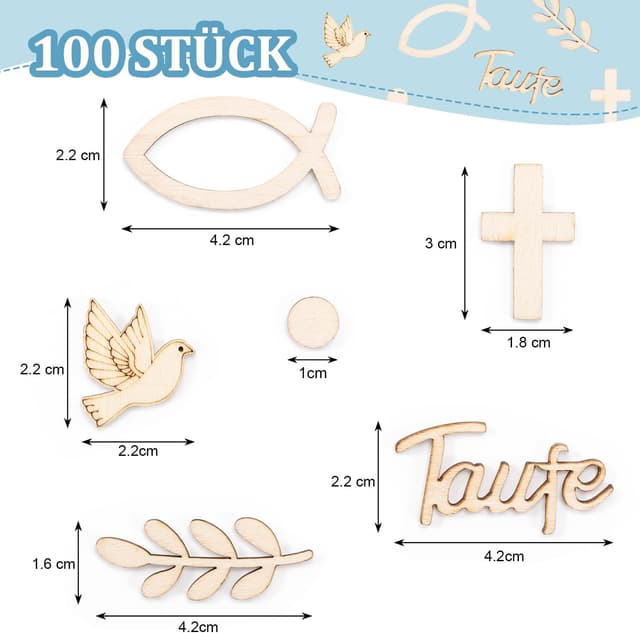Thumbnail 6 de Streudeko Taufe Holzfische 100 Stück