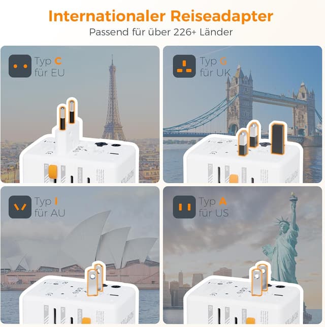 Thumbnail 3 de TESSAN 35W Reiseadapter Weltweit