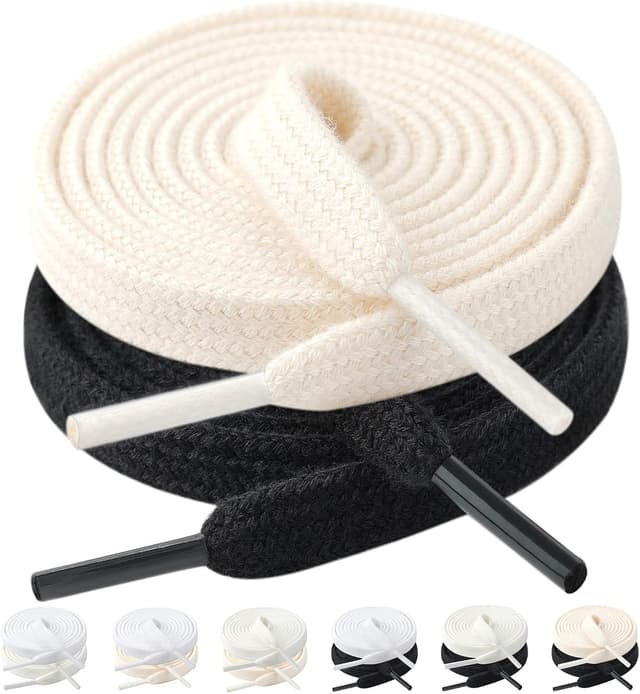 Imagen de Stepace Lacets plats 100% coton 8 mm — 2 paires en OfertitasTOP