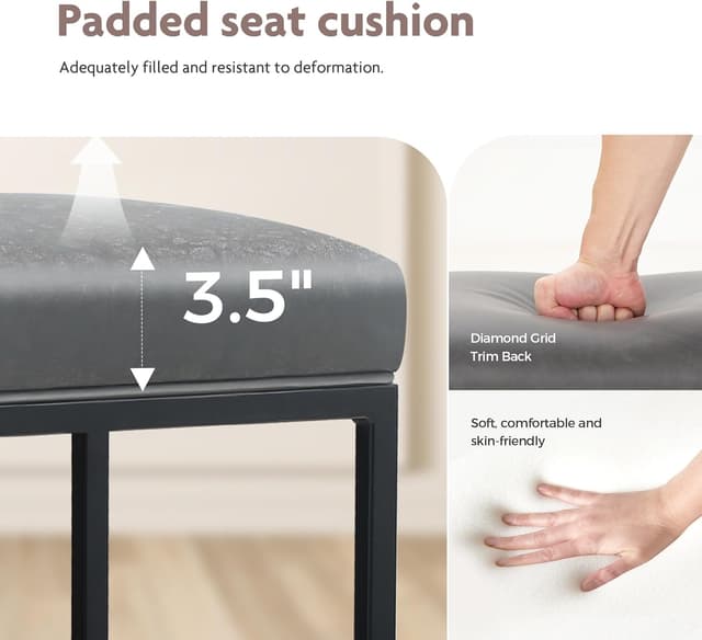 Thumbnail 2 de ALPHA HOME Set of 2 bar stools, counter height