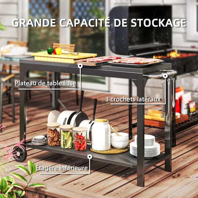 Detalle de HOMCOM Desserte de jardin 135 x 55 cm