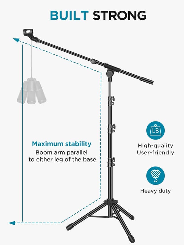 Detalle 2 de InnoGear Microphone Stand Adjustable 89.8in