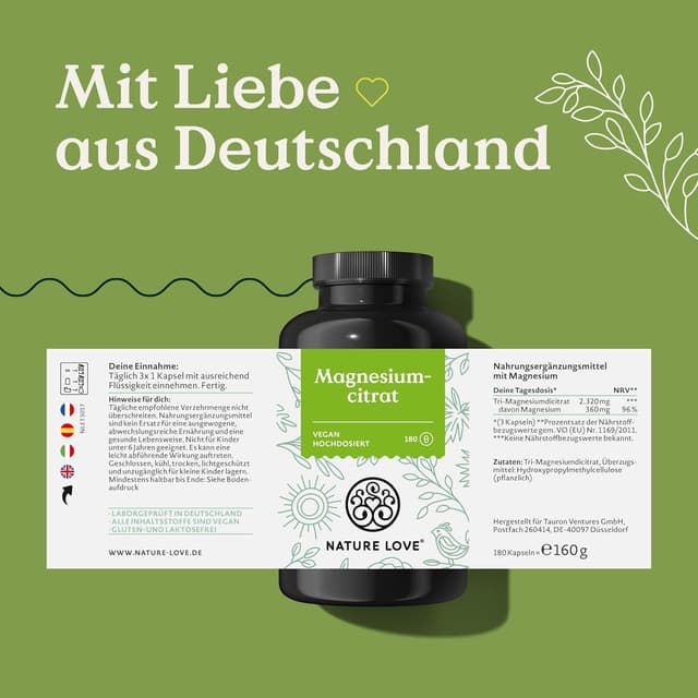 Thumbnail 6 de NATURE LOVE® Magnesiumcitrat 360 mg 💊