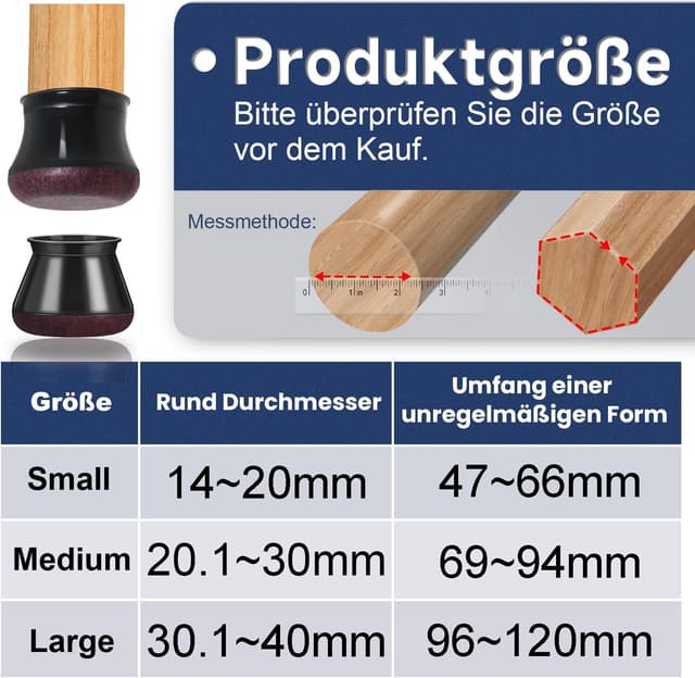 Thumbnail 1 de Stuhlbeinkappen 32er Set, Silikon 14–20 mm