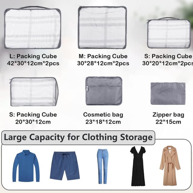 Thumbnail 4 de Großes Koffer-Organizer Set 12-teilig Reise-Organizer