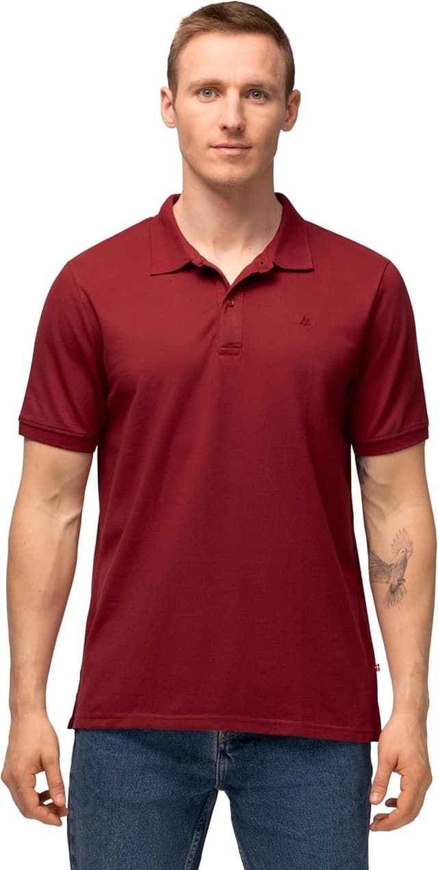 Detalle 2 de Danish Endurance Polo pour homme en coton biologique (coupe classique, manches courtes) – lot 1 ou 2