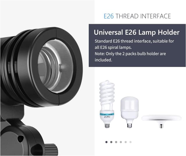 Thumbnail 1 de NEEWER E27 Lamp Holder 2-pack for Light Stands