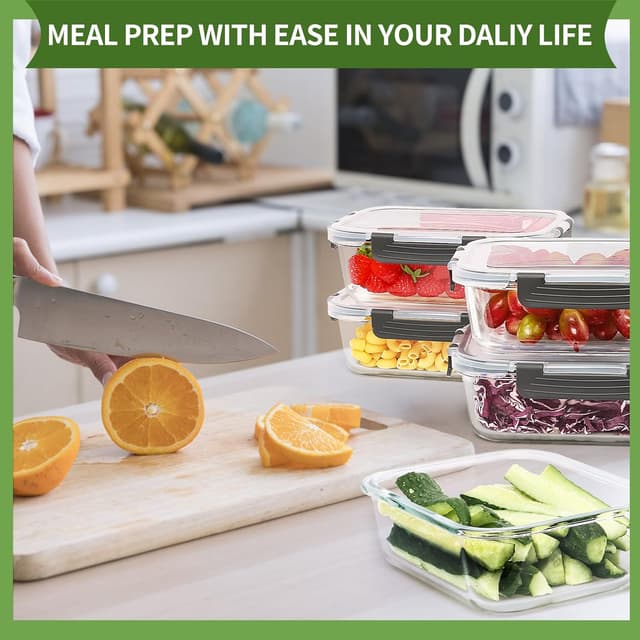 Thumbnail 5 de Skroam 36oz glass meal prep containers 5-pack 🍱