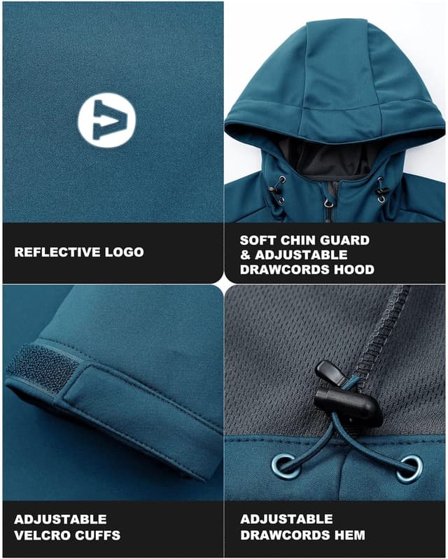 Detalle de Outdoor Ventures Damen wasserdichte Softshelljacke mit Kapuze – winddicht und für Übergangszeit